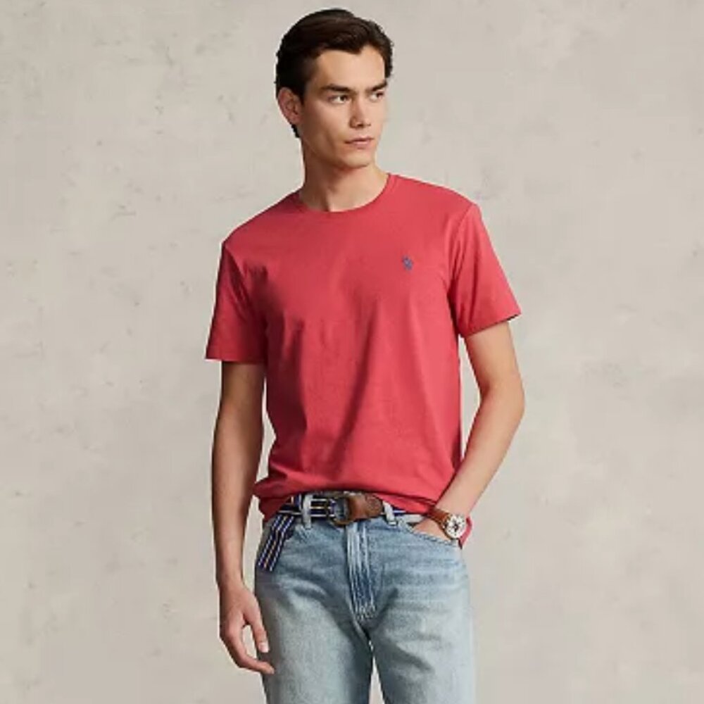 POLO RALPH LAUREN Men's EUC Classic-Fit Jersey Crewneck‎ T-Shirt | Size L